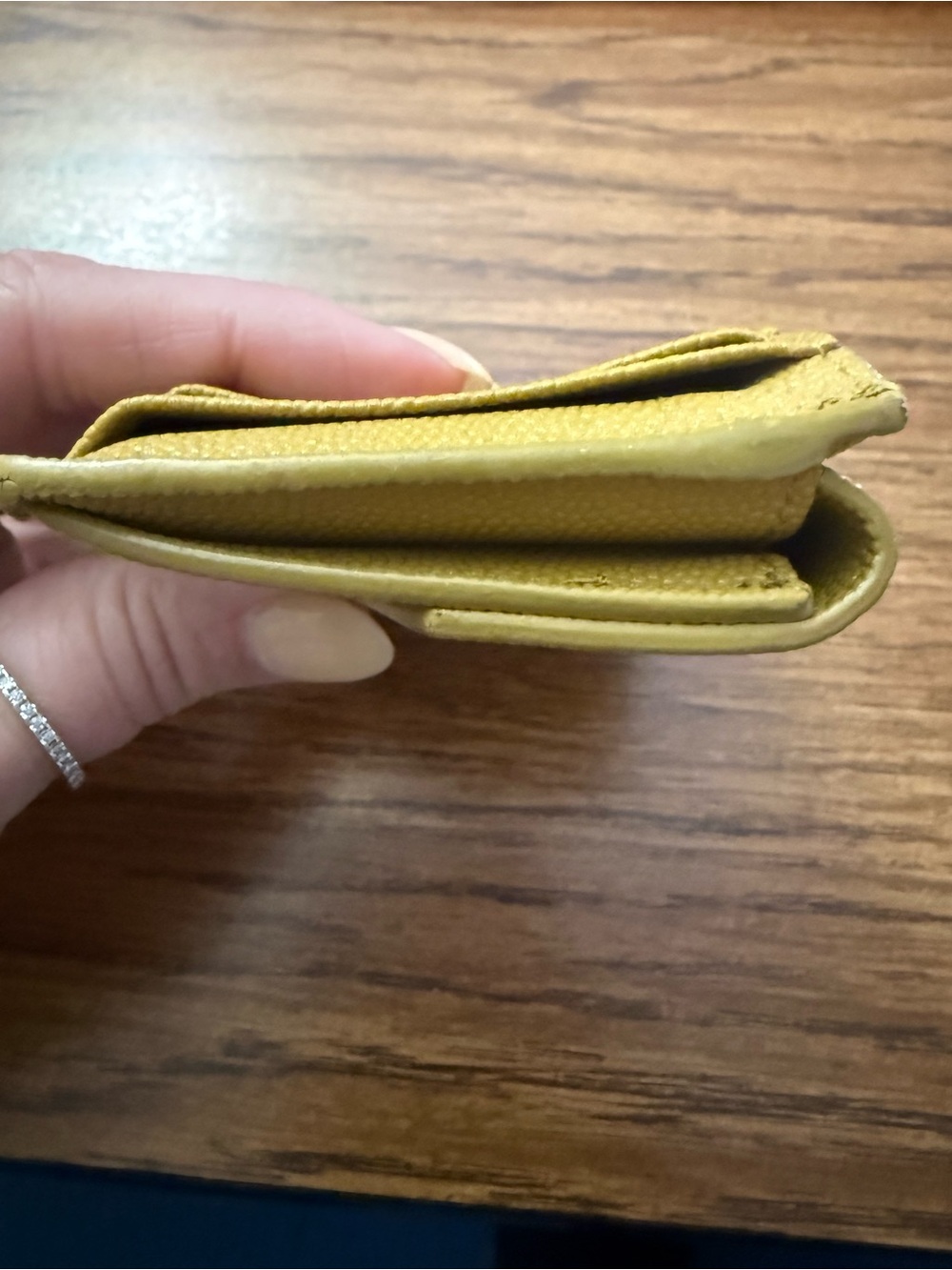 Saint Laurent Green Pebbled Leather Envelope Card Case with Gold YSL Logo - Picture 8 of 11